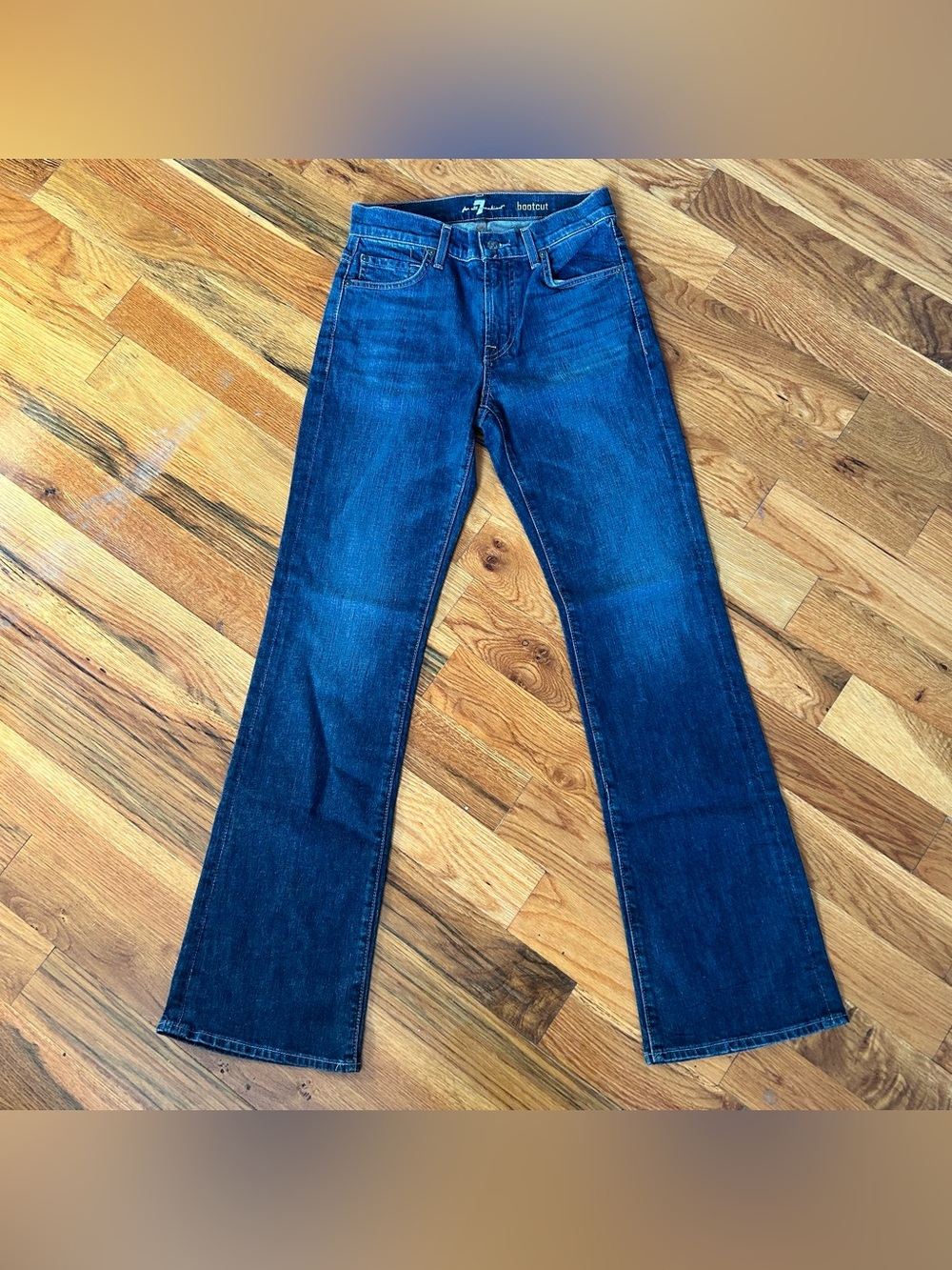 7 For All Mankind Women's Blue Dark Wash Bootcut Jeans